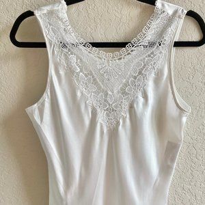 White Satin Tank Top